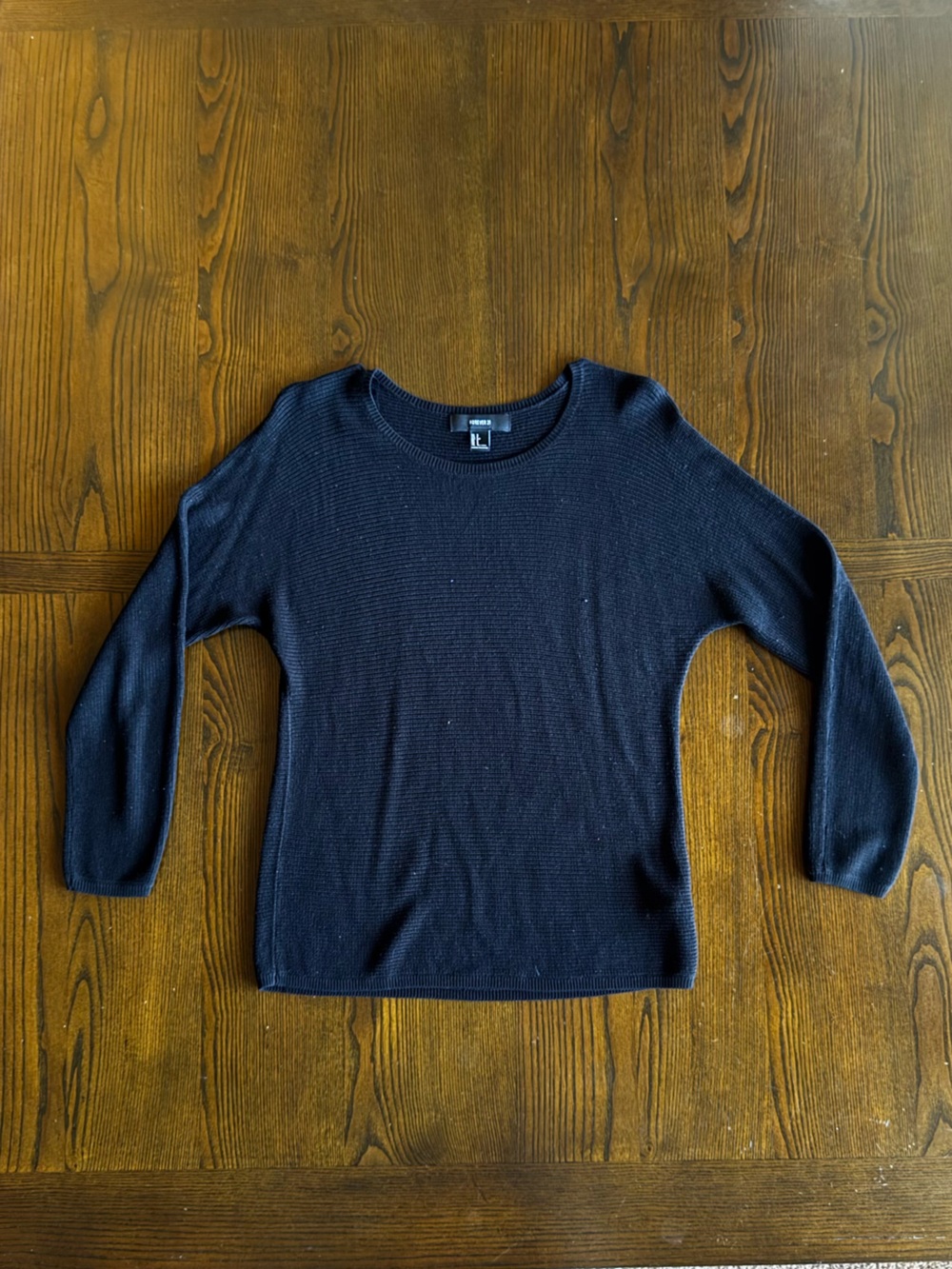 Forever 21 Black Ribbed Crew Neck Sweater